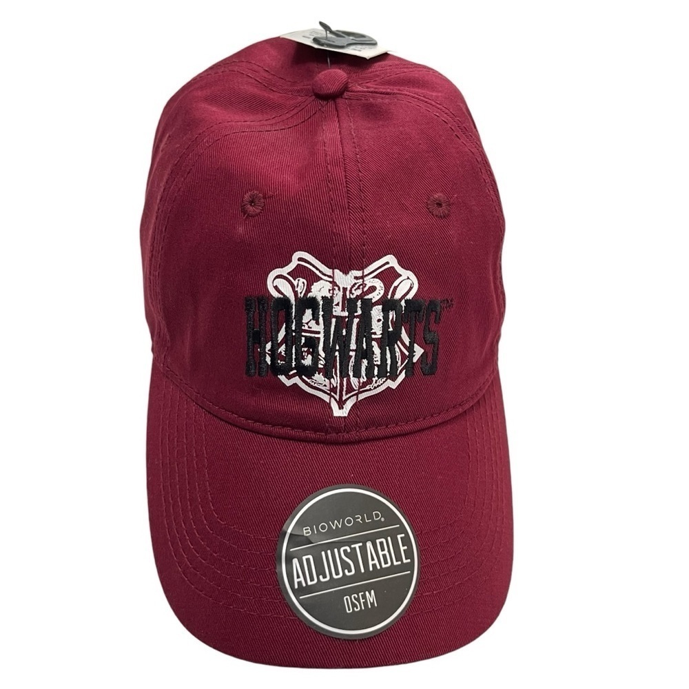 NWT Harry Potter Hogwarts Adjustable Back Maroon Adult Baseball Hat